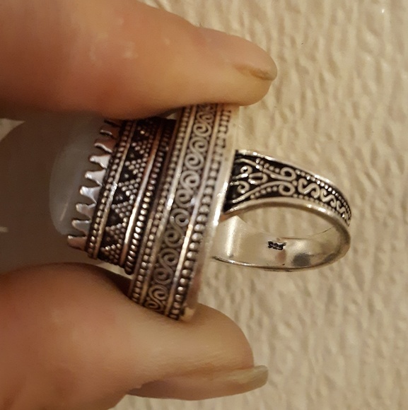 New Amazing Rainbow Moonstone 925 Silver Ring. - Picture 8 of 8